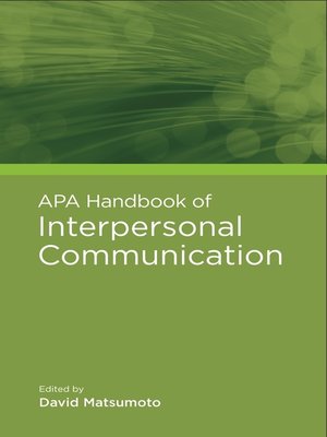 cover image of APA Handbook of Interpersonal Communication